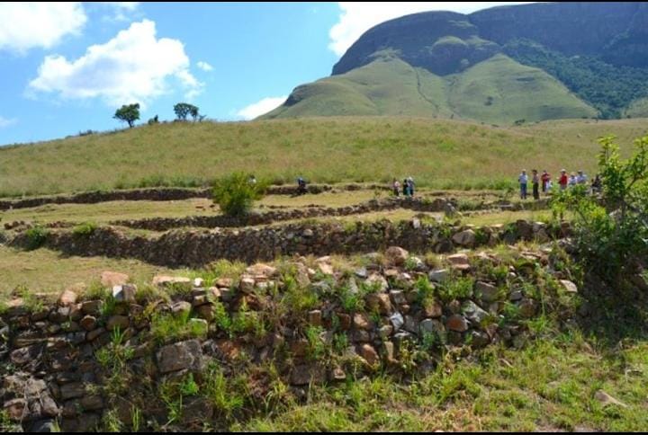 Visitors on the agricultural terraces